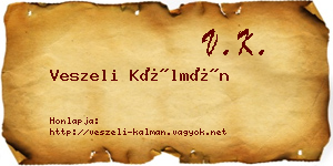 Veszeli Kálmán névjegykártya